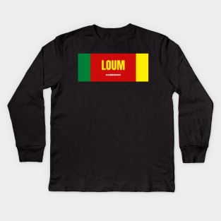 Loum City in Cameroon Flag Colors Kids Long Sleeve T-Shirt